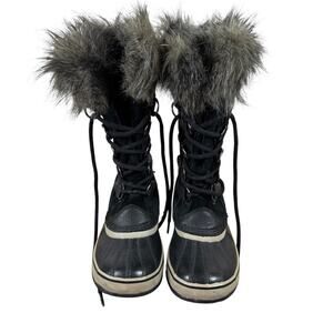 Sorrel Joan of Arctic Boots | Insulated Waterproof | Black | Sz 7 | Faux Fur